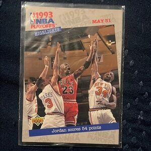 1993 NBA Playoffs Trading Card Michael Jordan